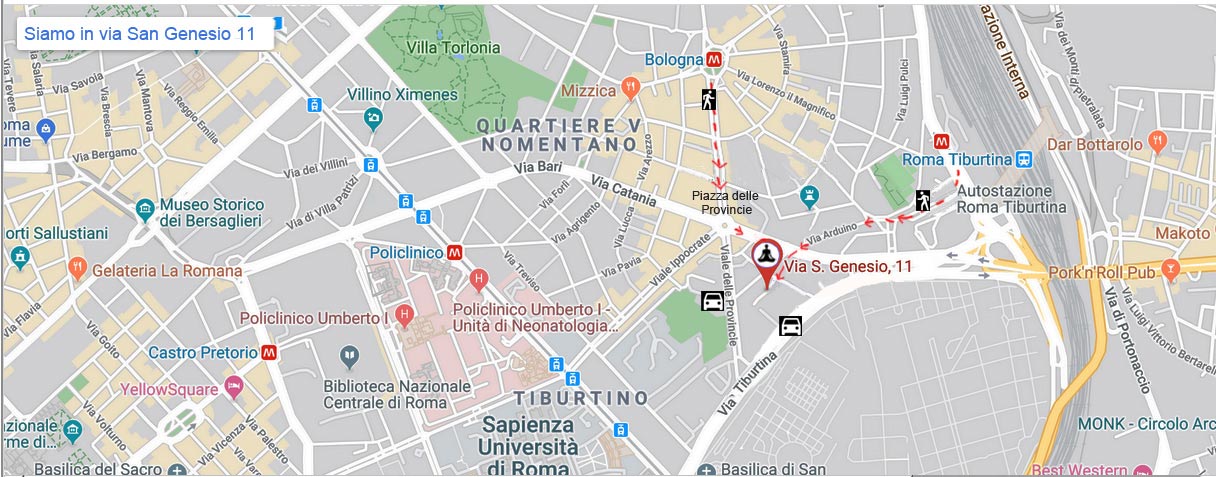mappa Scuola di Meditazione Roma
